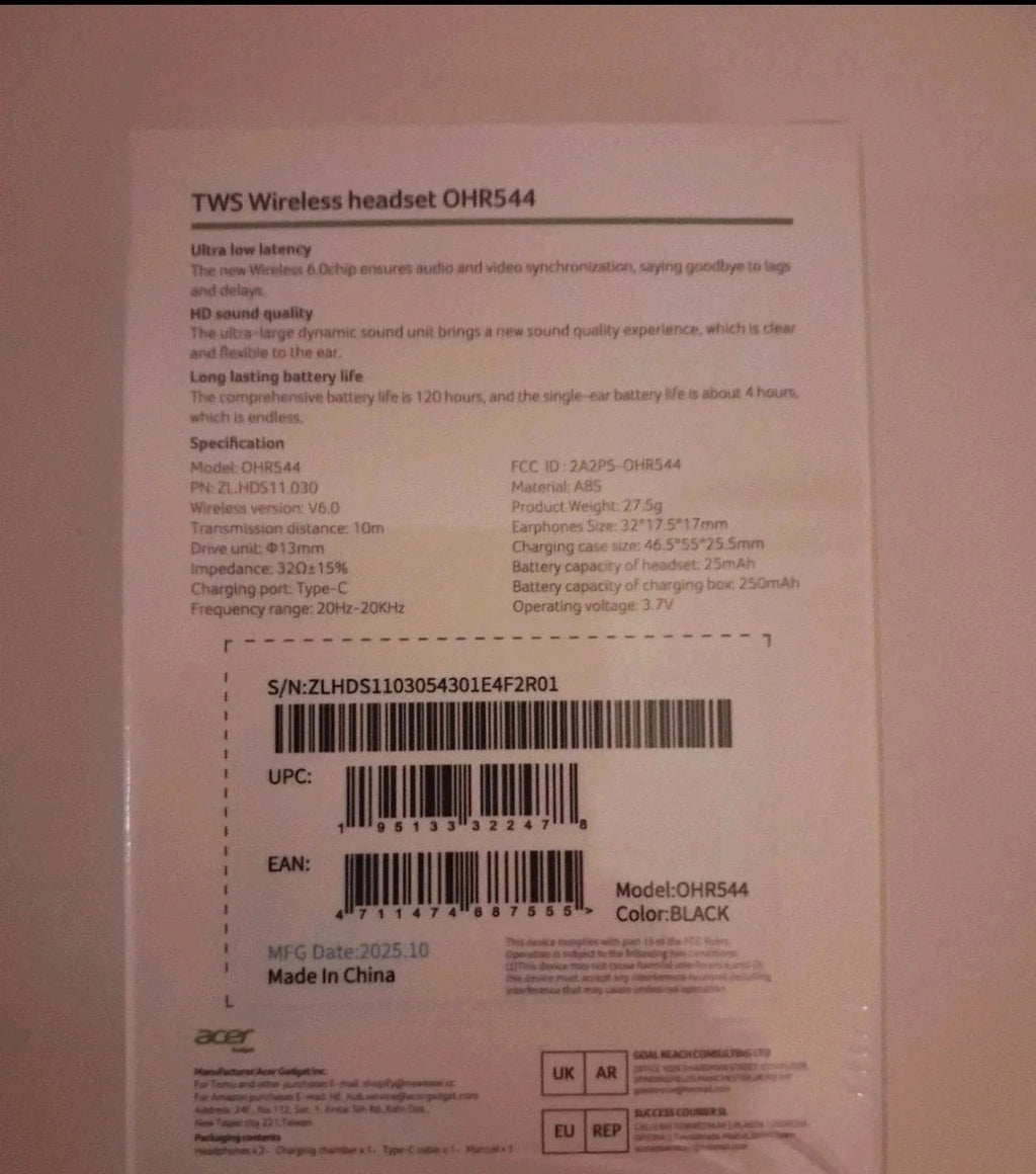 Acer OHR544 TWS 🌸